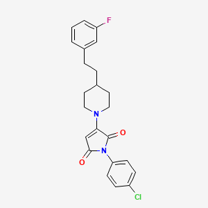 molecular formula C23H22ClFN2O2 B11056765 1-(4-chlorophenyl)-3-{4-[2-(3-fluorophenyl)ethyl]piperidin-1-yl}-1H-pyrrole-2,5-dione 