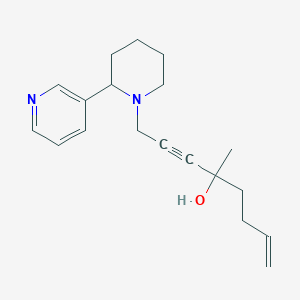 molecular formula C19H26N2O B11056797 4-Methyl-1-[2-(pyridin-3-yl)piperidin-1-yl]oct-7-en-2-yn-4-ol 