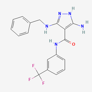 5-amino-3-(benzylamino)-N-[3-(trifluoromethyl)phenyl]-1H-pyrazole-4-carboxamide