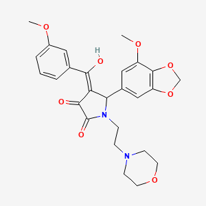 3-hydroxy-5-(7-methoxy-1,3-benzodioxol-5-yl)-4-[(3-methoxyphenyl)carbonyl]-1-[2-(morpholin-4-yl)ethyl]-1,5-dihydro-2H-pyrrol-2-one