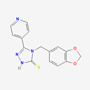 4-(1,3-benzodioxol-5-ylmethyl)-5-(pyridin-4-yl)-4H-1,2,4-triazole-3-thiol