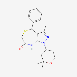 1-(2,2-dimethyltetrahydro-2H-pyran-4-yl)-3-methyl-4-phenyl-4,8-dihydro-1H-pyrazolo[3,4-e][1,4]thiazepin-7(6H)-one