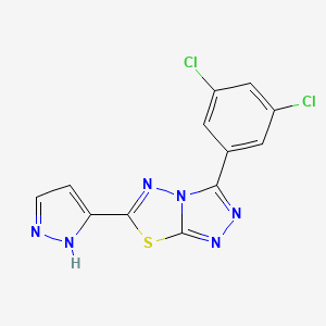 3-[3-(3,5-Dichlorophenyl)-[1,2,4]triazolo[3,4-b][1,3,4]thiadiazol-6-yl]-1H-pyrazole