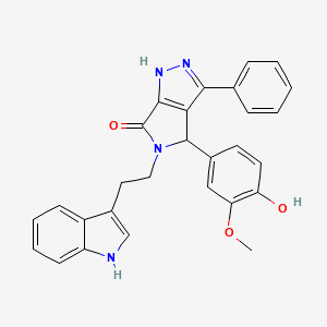 4-(4-hydroxy-3-methoxyphenyl)-5-[2-(1H-indol-3-yl)ethyl]-3-phenyl-4,5-dihydropyrrolo[3,4-c]pyrazol-6(2H)-one