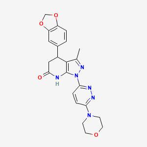 4-(1,3-benzodioxol-5-yl)-3-methyl-1-[6-(morpholin-4-yl)pyridazin-3-yl]-1,4,5,7-tetrahydro-6H-pyrazolo[3,4-b]pyridin-6-one