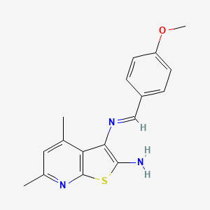 N~3~-[(E)-(4-methoxyphenyl)methylidene]-4,6-dimethylthieno[2,3-b]pyridine-2,3-diamine