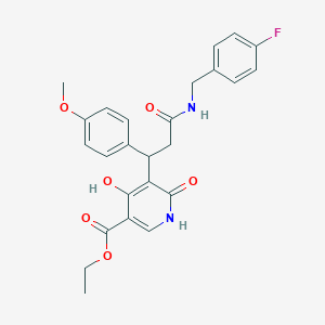 Ethyl 5-{3-[(4-fluorobenzyl)amino]-1-(4-methoxyphenyl)-3-oxopropyl}-4-hydroxy-6-oxo-1,6-dihydropyridine-3-carboxylate