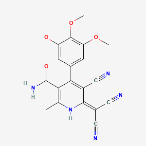 5-Cyano-6-(dicyanomethylidene)-2-methyl-4-(3,4,5-trimethoxyphenyl)-1,6-dihydropyridine-3-carboxamide