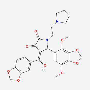 4-(1,3-benzodioxol-5-ylcarbonyl)-5-(4,7-dimethoxy-1,3-benzodioxol-5-yl)-3-hydroxy-1-[2-(pyrrolidin-1-yl)ethyl]-1,5-dihydro-2H-pyrrol-2-one