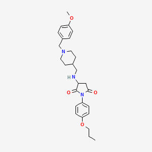 3-({[1-(4-Methoxybenzyl)piperidin-4-yl]methyl}amino)-1-(4-propoxyphenyl)pyrrolidine-2,5-dione