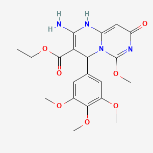 ethyl 2-amino-6-methoxy-8-oxo-4-(3,4,5-trimethoxyphenyl)-1,8-dihydro-4H-pyrimido[1,6-a]pyrimidine-3-carboxylate