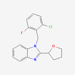 molecular formula C18H16ClFN2O B11056970 1-(2-chloro-6-fluorobenzyl)-2-(tetrahydrofuran-2-yl)-1H-benzimidazole 