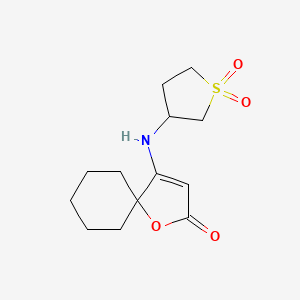 molecular formula C13H19NO4S B11056971 4-[(1,1-Dioxidotetrahydrothiophen-3-yl)amino]-1-oxaspiro[4.5]dec-3-en-2-one 