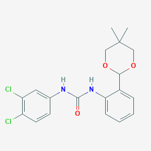 molecular formula C19H20Cl2N2O3 B11056986 1-(3,4-Dichlorophenyl)-3-[2-(5,5-dimethyl-1,3-dioxan-2-yl)phenyl]urea 