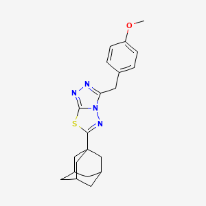 molecular formula C21H24N4OS B11056994 4-{[6-(1-Adamantyl)[1,2,4]triazolo[3,4-B][1,3,4]thiadiazol-3-YL]methyl}phenyl methyl ether 