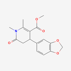 Methyl 4-(1,3-benzodioxol-5-yl)-1,2-dimethyl-6-oxo-1,4,5,6-tetrahydropyridine-3-carboxylate