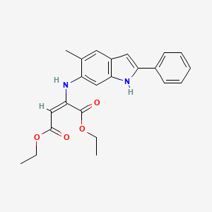 diethyl (2E)-2-[(5-methyl-2-phenyl-1H-indol-6-yl)amino]but-2-enedioate