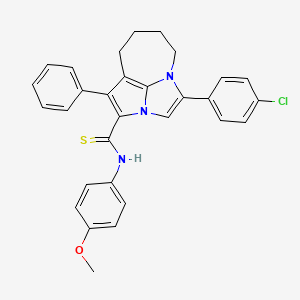 4-(4-Chlorophenyl)-N~2~-(4-methoxyphenyl)-1-phenyl-5,6,7,8-tetrahydro-2A,4A-diazacyclopenta[CD]azulene-2-carbothioamide