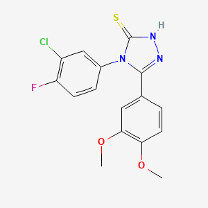 4-(3-chloro-4-fluorophenyl)-5-(3,4-dimethoxyphenyl)-4H-1,2,4-triazole-3-thiol