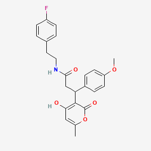 N-[2-(4-fluorophenyl)ethyl]-3-(4-hydroxy-6-methyl-2-oxo-2H-pyran-3-yl)-3-(4-methoxyphenyl)propanamide