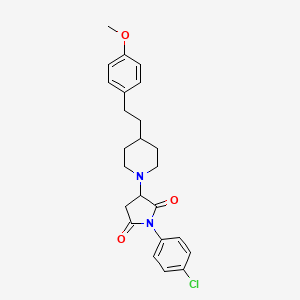 molecular formula C24H27ClN2O3 B11057093 1-(4-Chlorophenyl)-3-{4-[2-(4-methoxyphenyl)ethyl]piperidin-1-yl}pyrrolidine-2,5-dione 