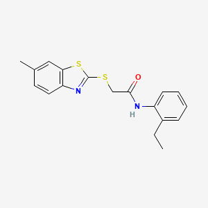 N-(2-ethylphenyl)-2-[(6-methyl-1,3-benzothiazol-2-yl)sulfanyl]acetamide