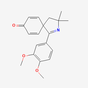 molecular formula C19H21NO3 B11057113 1-(3,4-Dimethoxyphenyl)-3,3-dimethyl-2-azaspiro[4.5]deca-1,6,9-trien-8-one 