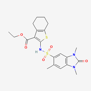 ethyl 2-{[(1,3,6-trimethyl-2-oxo-2,3-dihydro-1H-benzimidazol-5-yl)sulfonyl]amino}-4,5,6,7-tetrahydro-1-benzothiophene-3-carboxylate