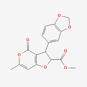 methyl 3-(1,3-benzodioxol-5-yl)-6-methyl-4-oxo-2,3-dihydro-4H-furo[3,2-c]pyran-2-carboxylate