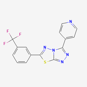 molecular formula C15H8F3N5S B11057201 4-(6-[3-(Trifluoromethyl)phenyl]-[1,2,4]Triazolo[3,4-b][1,3,4]thiadiazol-3-yl)pyridine 