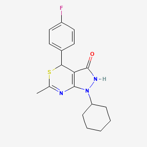 1-cyclohexyl-4-(4-fluorophenyl)-6-methyl-1,4-dihydropyrazolo[3,4-d][1,3]thiazin-3(2H)-one