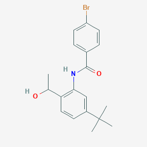 molecular formula C19H22BrNO2 B11057221 4-bromo-N-[5-tert-butyl-2-(1-hydroxyethyl)phenyl]benzamide 