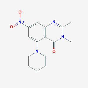 molecular formula C15H18N4O3 B11057251 2,3-dimethyl-7-nitro-5-piperidino-4(3H)-quinazolinone 