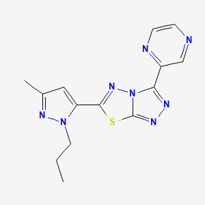 6-(3-methyl-1-propyl-1H-pyrazol-5-yl)-3-(pyrazin-2-yl)[1,2,4]triazolo[3,4-b][1,3,4]thiadiazole