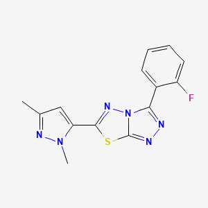 6-(1,3-dimethyl-1H-pyrazol-5-yl)-3-(2-fluorophenyl)[1,2,4]triazolo[3,4-b][1,3,4]thiadiazole