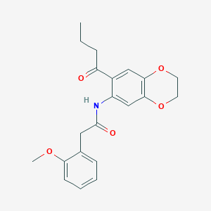 N-(7-butanoyl-2,3-dihydro-1,4-benzodioxin-6-yl)-2-(2-methoxyphenyl)acetamide