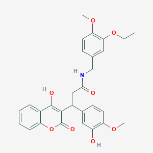 N-(3-ethoxy-4-methoxybenzyl)-3-(3-hydroxy-4-methoxyphenyl)-3-(4-hydroxy-2-oxo-2H-chromen-3-yl)propanamide