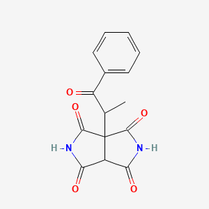 molecular formula C15H12N2O5 B11057299 3a-(1-oxo-1-phenylpropan-2-yl)dihydropyrrolo[3,4-c]pyrrole-1,3,4,6(2H,5H)-tetrone 