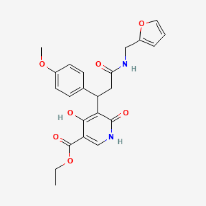 Ethyl 5-{3-[(furan-2-ylmethyl)amino]-1-(4-methoxyphenyl)-3-oxopropyl}-4-hydroxy-6-oxo-1,6-dihydropyridine-3-carboxylate