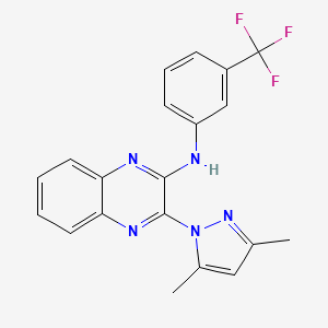 molecular formula C20H16F3N5 B11057316 3-(3,5-dimethyl-1H-pyrazol-1-yl)-N-[3-(trifluoromethyl)phenyl]quinoxalin-2-amine 