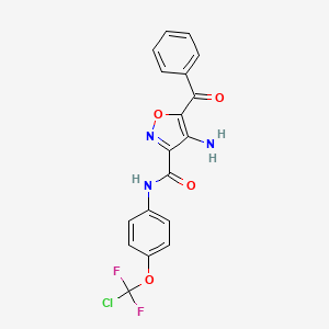 4-amino-N-{4-[chloro(difluoro)methoxy]phenyl}-5-(phenylcarbonyl)-1,2-oxazole-3-carboxamide