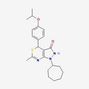 1-cycloheptyl-6-methyl-4-[4-(propan-2-yloxy)phenyl]-1,4-dihydropyrazolo[3,4-d][1,3]thiazin-3(2H)-one