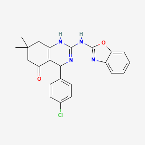 2-(1,3-benzoxazol-2-ylamino)-4-(4-chlorophenyl)-7,7-dimethyl-4,6,7,8-tetrahydroquinazolin-5(1H)-one