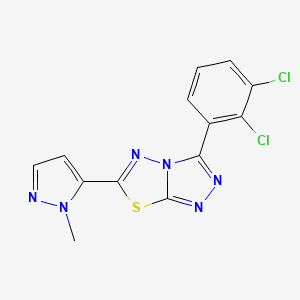 molecular formula C13H8Cl2N6S B11057355 3-(2,3-dichlorophenyl)-6-(1-methyl-1H-pyrazol-5-yl)[1,2,4]triazolo[3,4-b][1,3,4]thiadiazole 