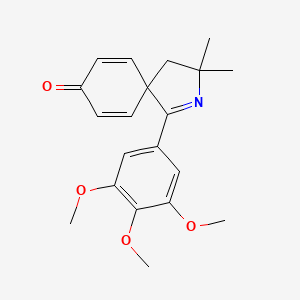 molecular formula C20H23NO4 B11057359 3,3-Dimethyl-1-(3,4,5-trimethoxyphenyl)-2-azaspiro[4.5]deca-1,6,9-trien-8-one 