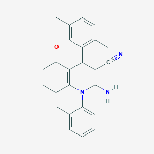 2-Amino-4-(2,5-dimethylphenyl)-1-(2-methylphenyl)-5-oxo-1,4,5,6,7,8-hexahydroquinoline-3-carbonitrile