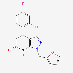 4-(2-chloro-4-fluorophenyl)-1-(furan-2-ylmethyl)-4,5-dihydro-1H-pyrazolo[3,4-b]pyridin-6-ol