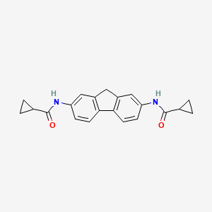 molecular formula C21H20N2O2 B11057392 Cyclopropanecarboxamide, N-[7-[(cyclopropylcarbonyl)amino]-9H-fluoren-2-yl]- 