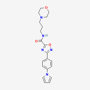 molecular formula C20H23N5O3 B11057400 N-[3-(morpholin-4-yl)propyl]-3-[4-(1H-pyrrol-1-yl)phenyl]-1,2,4-oxadiazole-5-carboxamide 