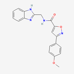 molecular formula C19H16N4O3 B11057410 N-(1H-benzimidazol-2-ylmethyl)-3-(4-methoxyphenyl)-1,2-oxazole-5-carboxamide 